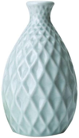 QQSGBD Keramik Vase Flower Vase for Home Office Desktop-Dekoration Tischdekoration Vase for Hochzeit dekorativen Haus Ornament Vase Vase (Color : Cyan)