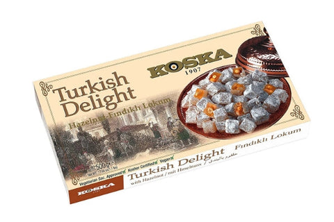 Koska - Turkish Delight Lokum Haselnuss - Türkischer Honig mit Haselnüssen in 500 g Packung