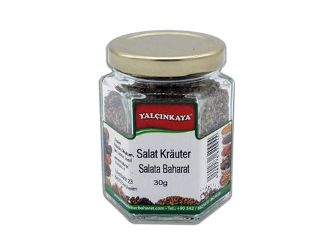 [43,00€ / kg] Salat Kräuter - 30g - Feine Kräutermischung im Glas - für frisches Salatdressing Glas Klein