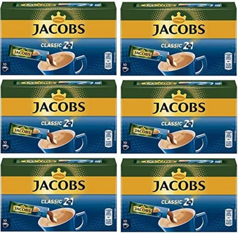 Jacobs 2in1 Instant Coffee Sticks, 10 Portionen pro Portion (6 Stück)