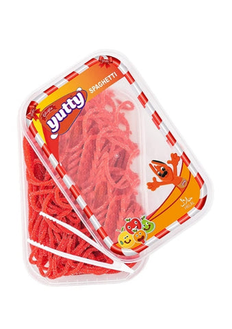 Premium Fruchtgummis saure Erdbeer Spaghetti | 300 Gramm Frischeverpackung | Halal Süßigkeiten Geschenk | Sweets Candy | Kinder Erdbeere Gummibärchen | Fruchtgummi von YUTTY