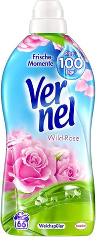 Vernel Wild-Rose, Weichspüler, 66 (1 x 66) Waschladungen, für einen langanhaltenden Duft
